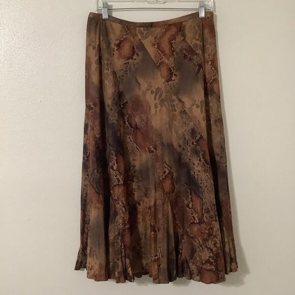 Vintage Y2K Animal Print Snakeskin Fairy Grunge Fairycore Maxi Peasant Skirt 4 - Picture 1 of 8